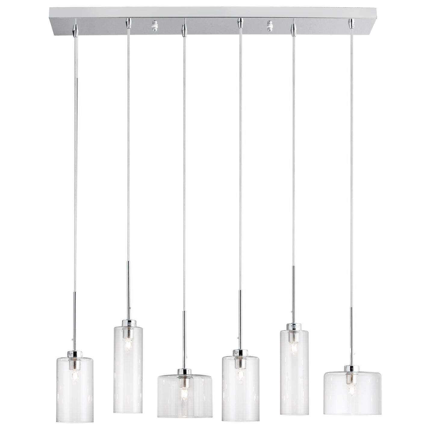 Dainolite 6 Light Horizontal Pendant, Polished Chrome
