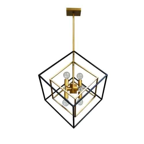 Dainolite KAP-196P-VB-MB 6 Light Pendant, Vintage Bronze / Matte Black Finish