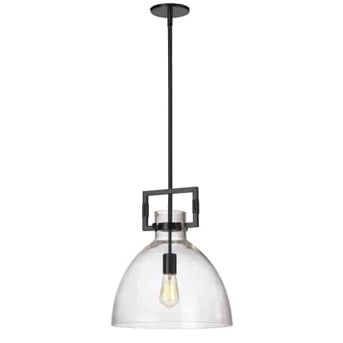 Dainolite 1 Light Incandescent Matte Black Pendant