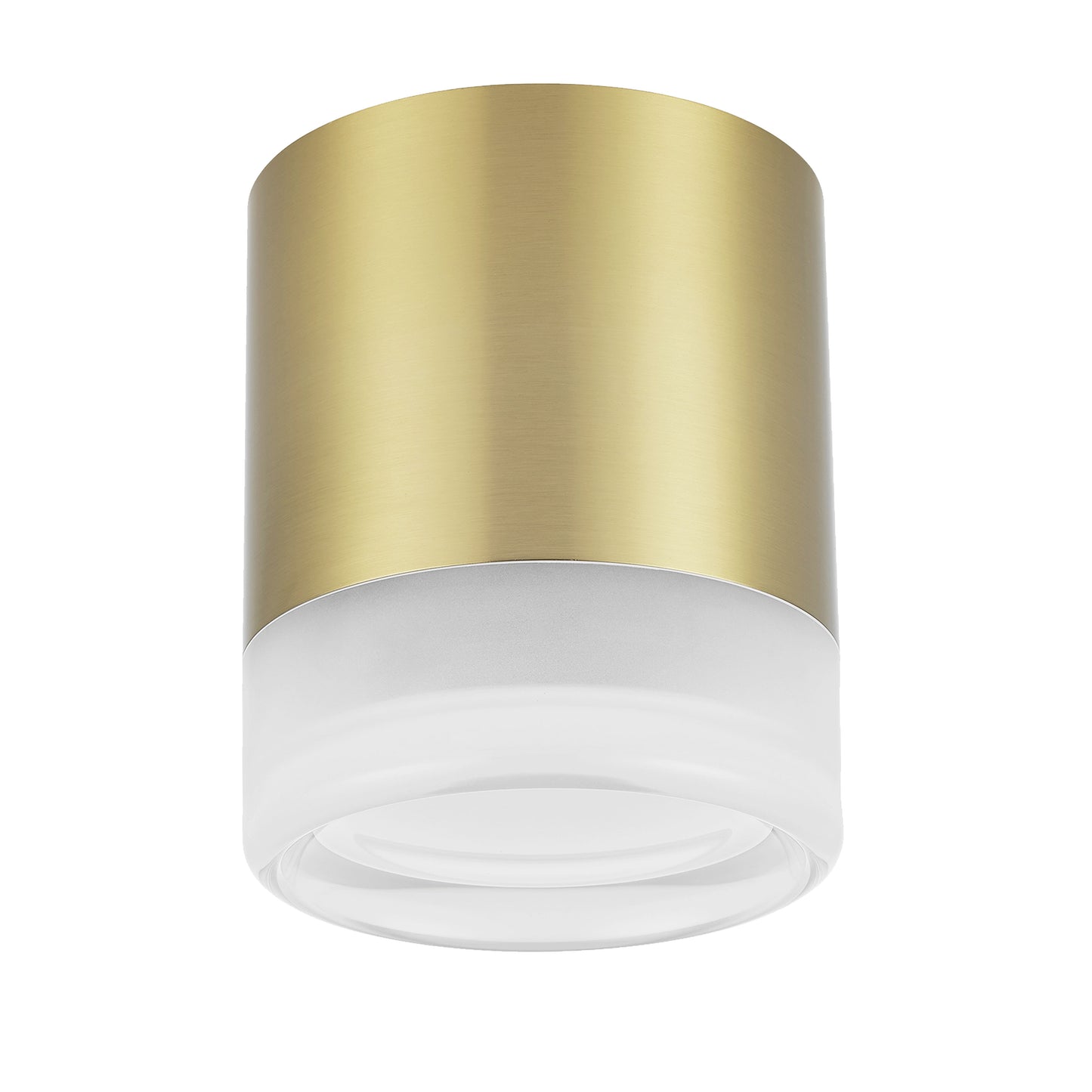 Dainolite 15W Flush Mount in Aged Brass w/ Clear & Frosted Acrylic Diffuser