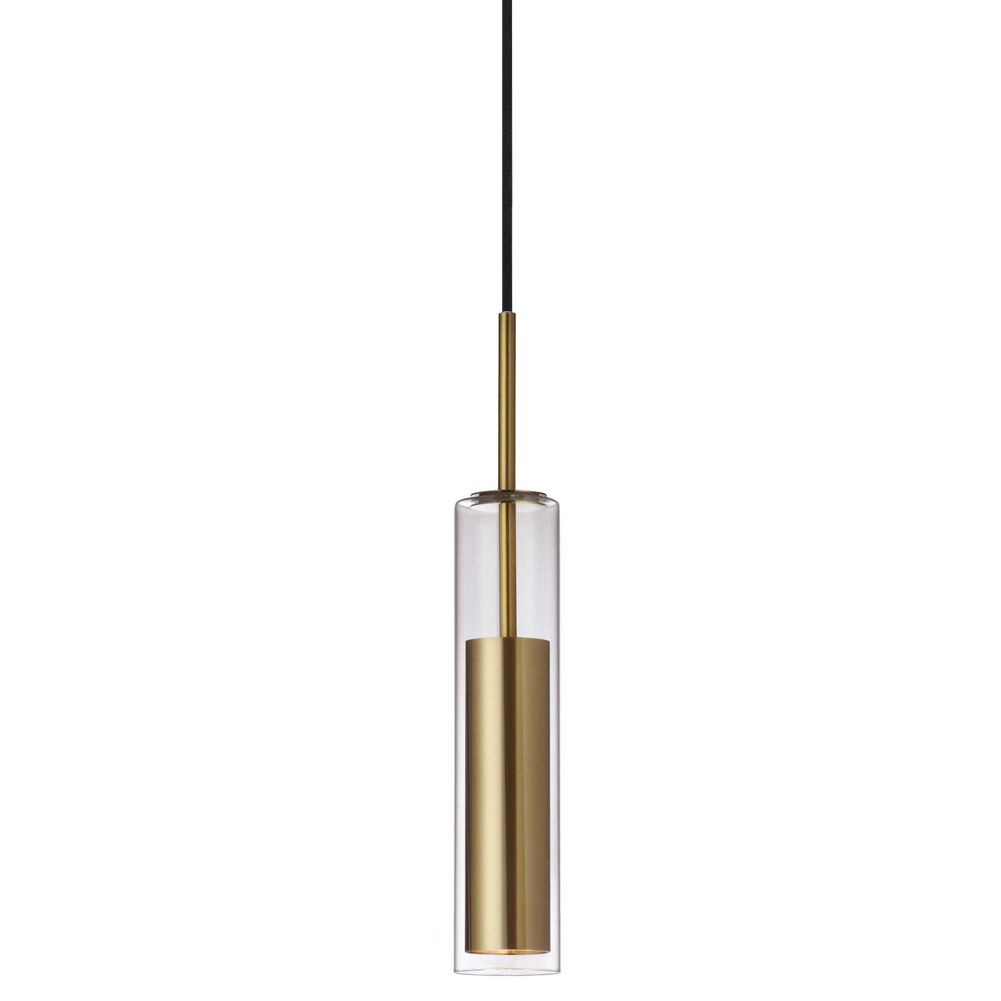 Dainolite LUN-1LEDP-AGB 6W Pendant, Aged Brass Finish with Clear Glass