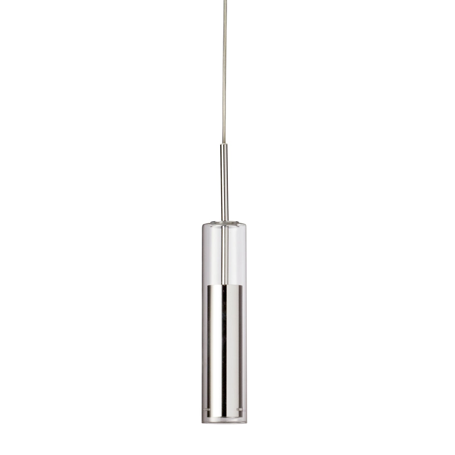Dainolite LUN-1LEDP-PC 6W LED Pendant, Polished Chrome Finish with Clear Glass