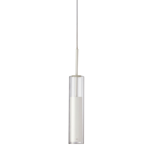 Dainolite LUN-1LEDP-WH 6W LED Pendant, White Finish with Clear Glass