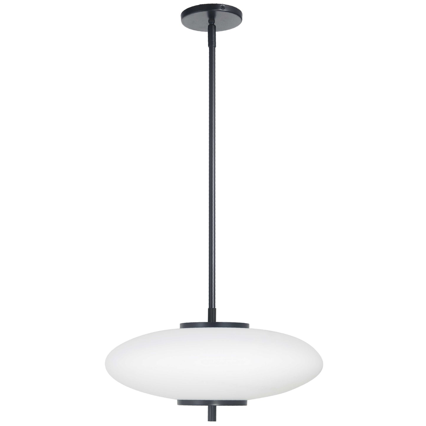 Dainolite 24W LED Maddie Pendant Matte Black w/ White Glass