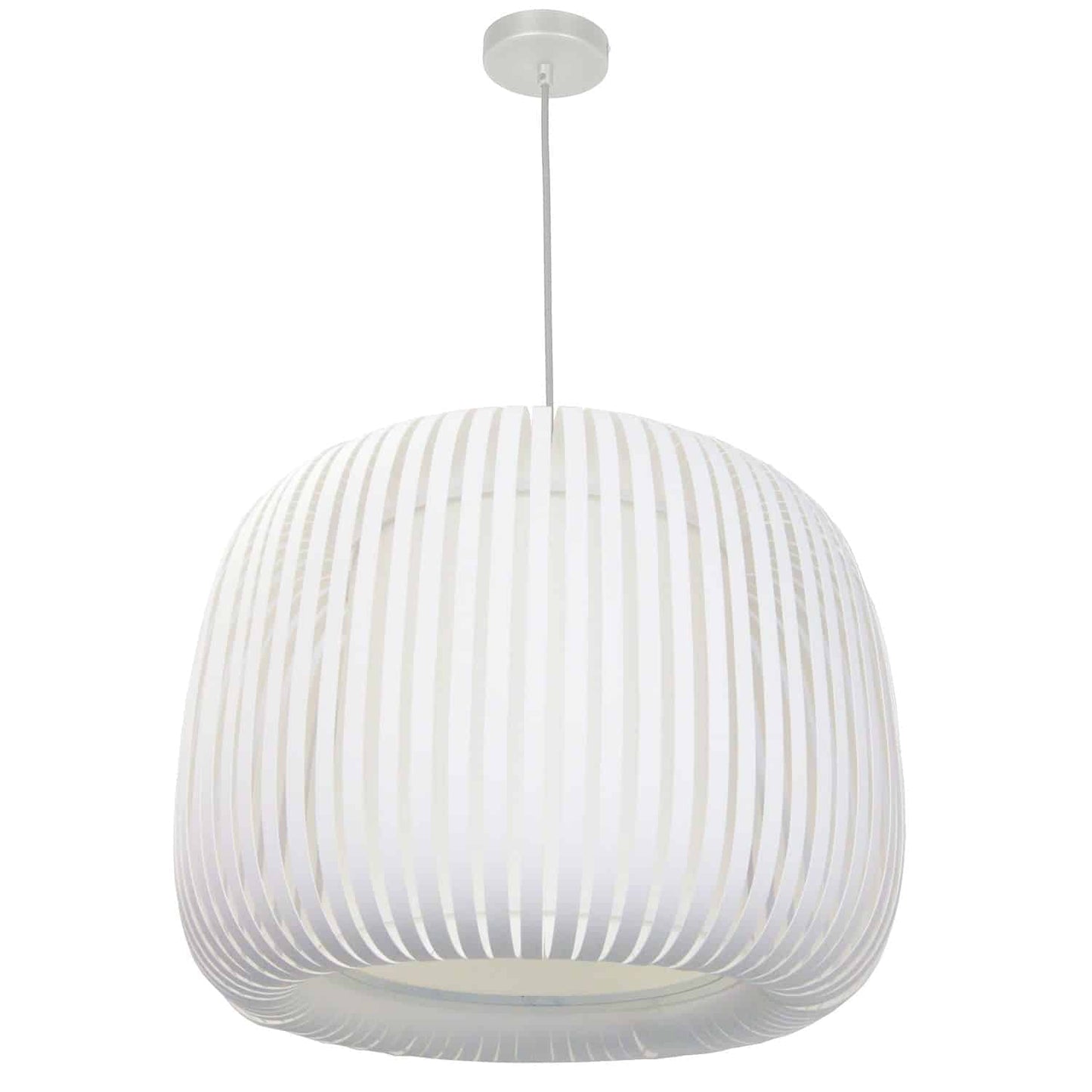 Dainolite MIA-181P-195F 1 Light Pendant Slit Shade Linda White White