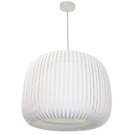 Dainolite MIA-181P-195F 1 Light Pendant Slit Shade Linda White White