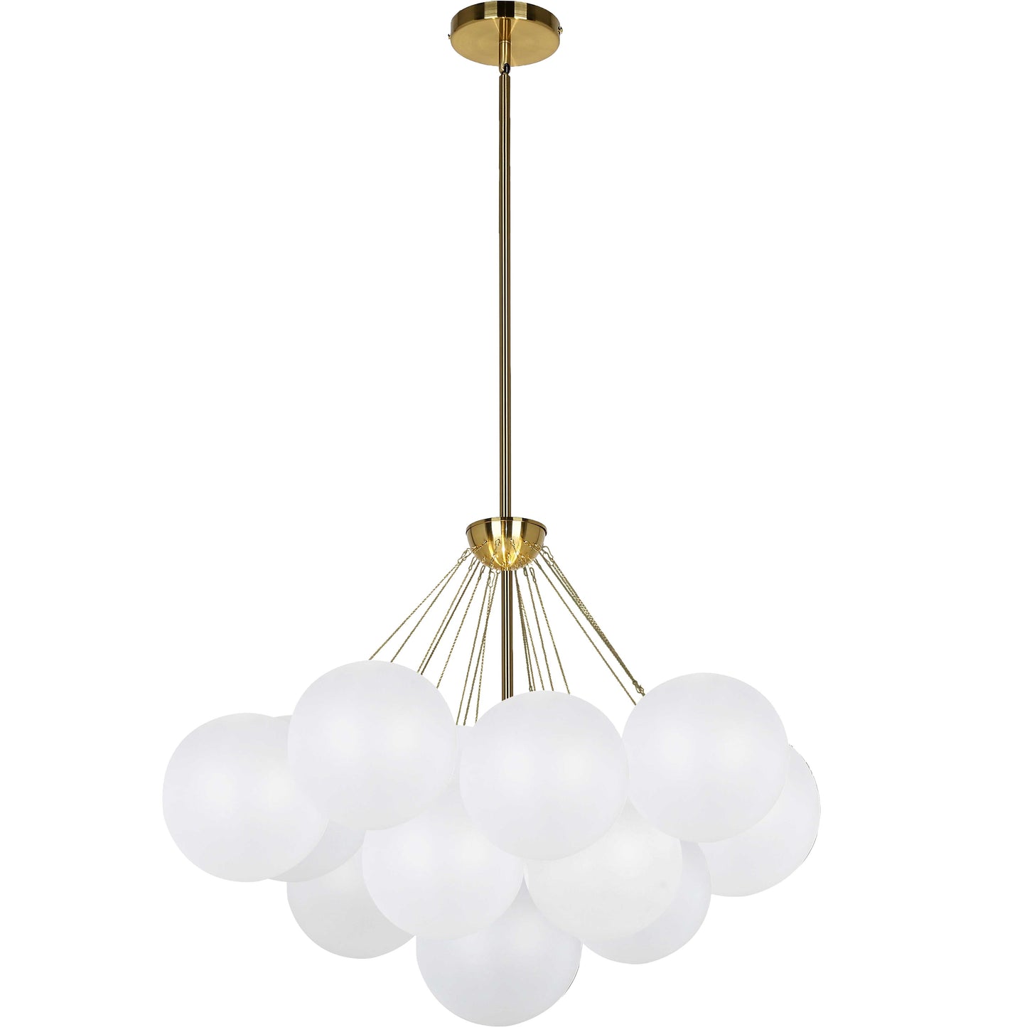 Dainolite 4 Light Aged Brass Chandelier w/ Frosted Glass