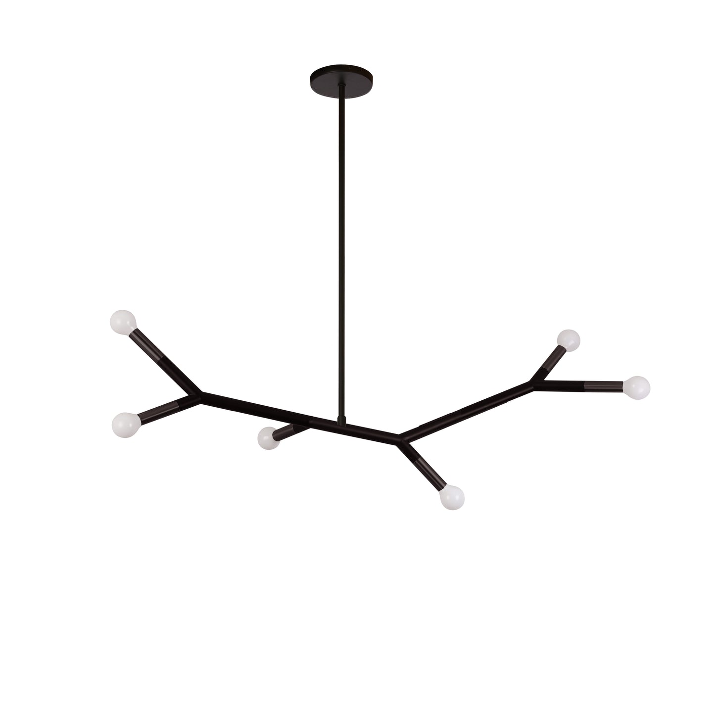 Dainolite 6 Light Horizontal Pendant in Matte Black