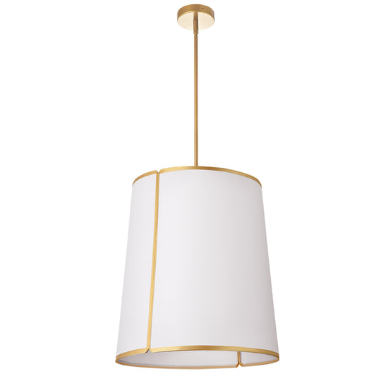 Dainolite NDR-183P-GLD-WH 3 Light Notched Pendant, Gold White Shade and Diffuser
