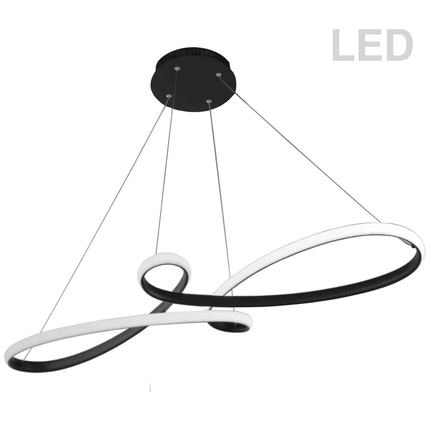 Dainolite NOL-4350LEDHP-MB 50W LED Horizontal Pendant, Matte Black with White Silicone Diffuser