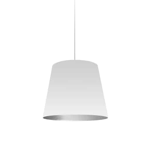 Dainolite OD-S-691 1 Light Tapered Drum Pendant with White on Silver Shade