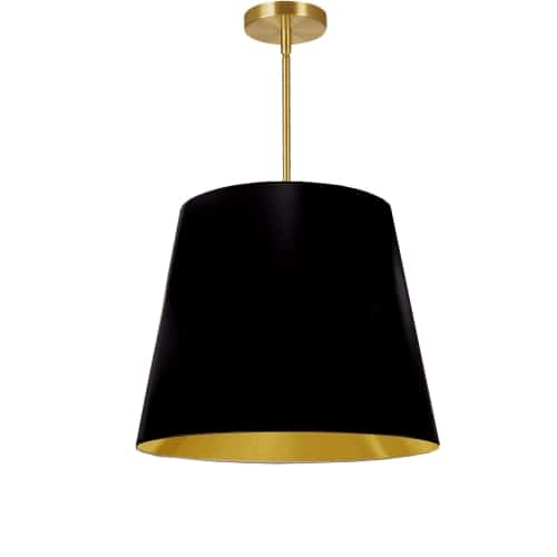 Dainolite ODR-M-698 1 Light Oversized Drum Pendant Medium Black/Gold Shade