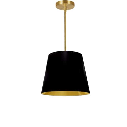 Dainolite ODR-S-698 1 Light Oversized Drum Pendant Small Black/Gold Shade