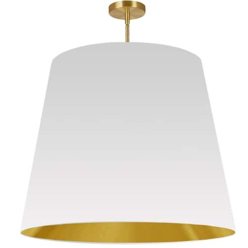 Dainolite 1 Light Oversized Drum Pendant X-Large White/Gold Shade