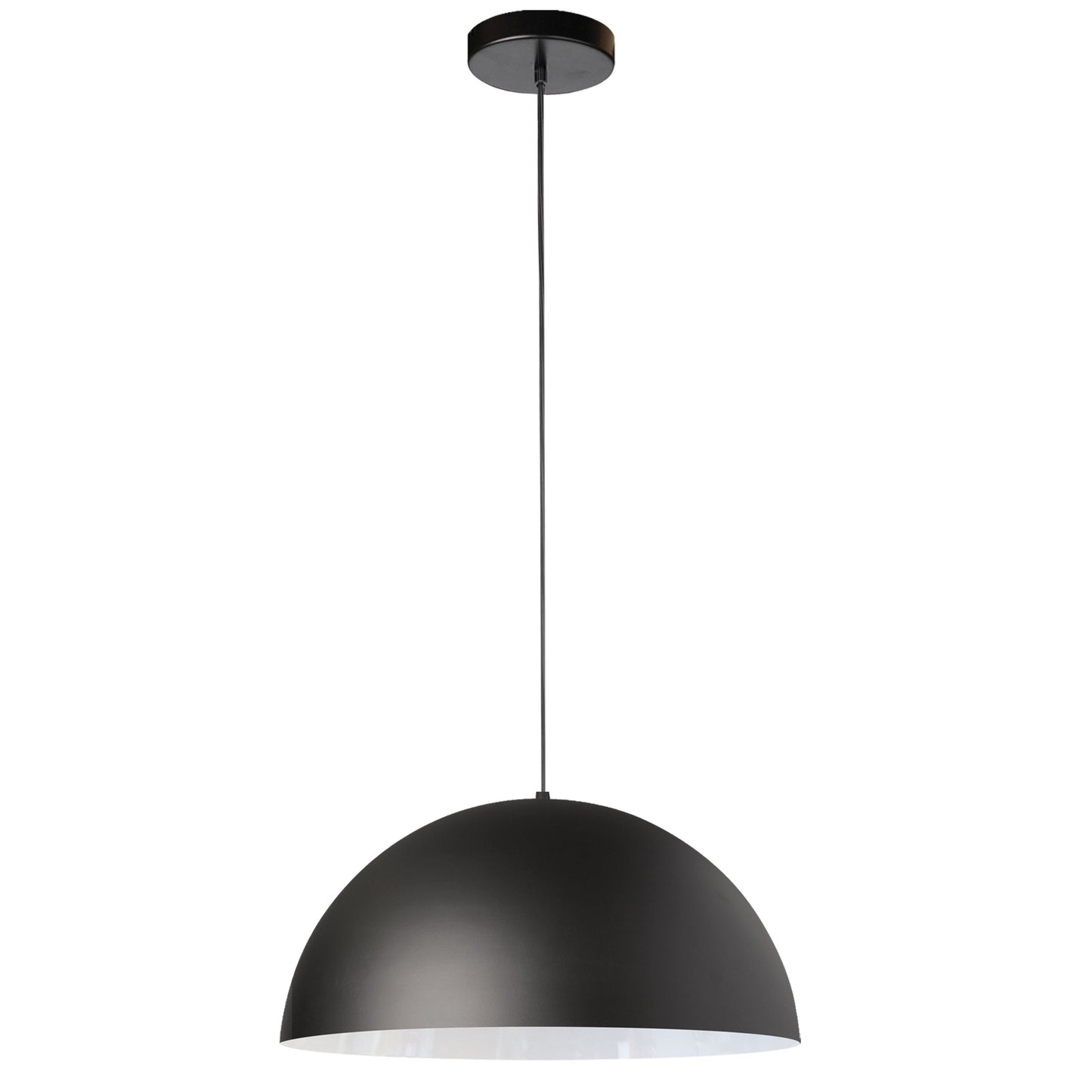 Dainolite 1 Light Incandescent Small Dome Pendant, Matte Black