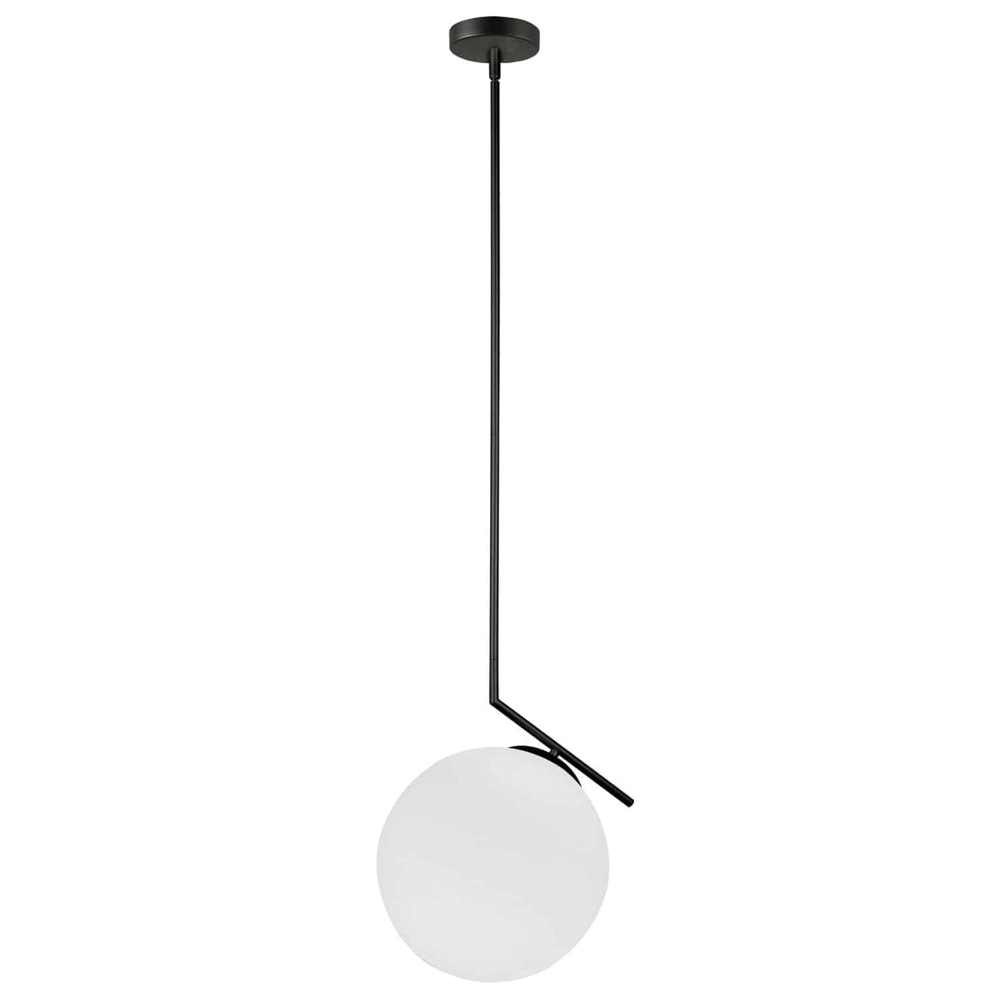 Dainolite ORN-141P-MB 1 Light Incandescent Pendant, Matte Black with Opal Glass