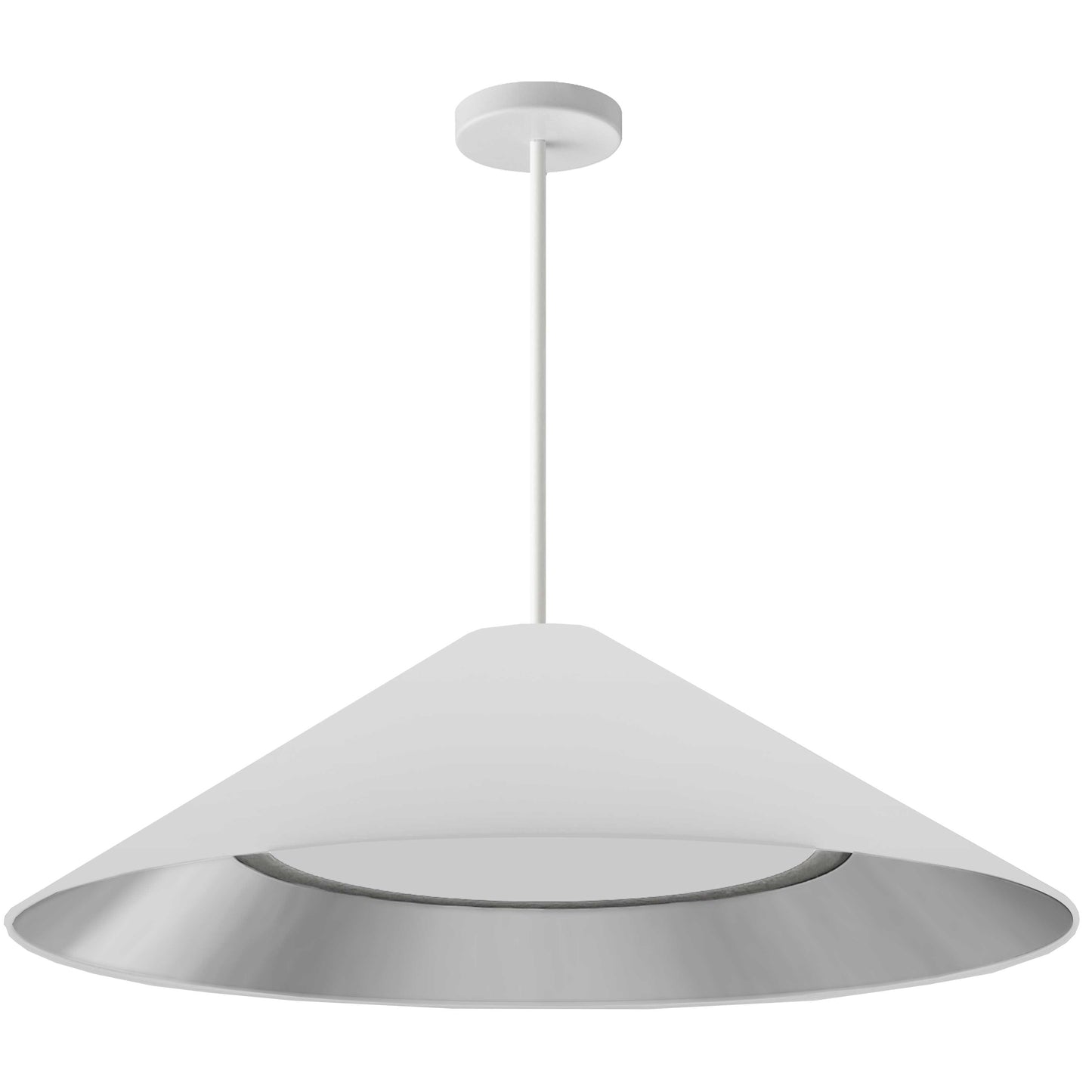 Dainolite 30W Pendant, Matte White w/ Fabric Shade