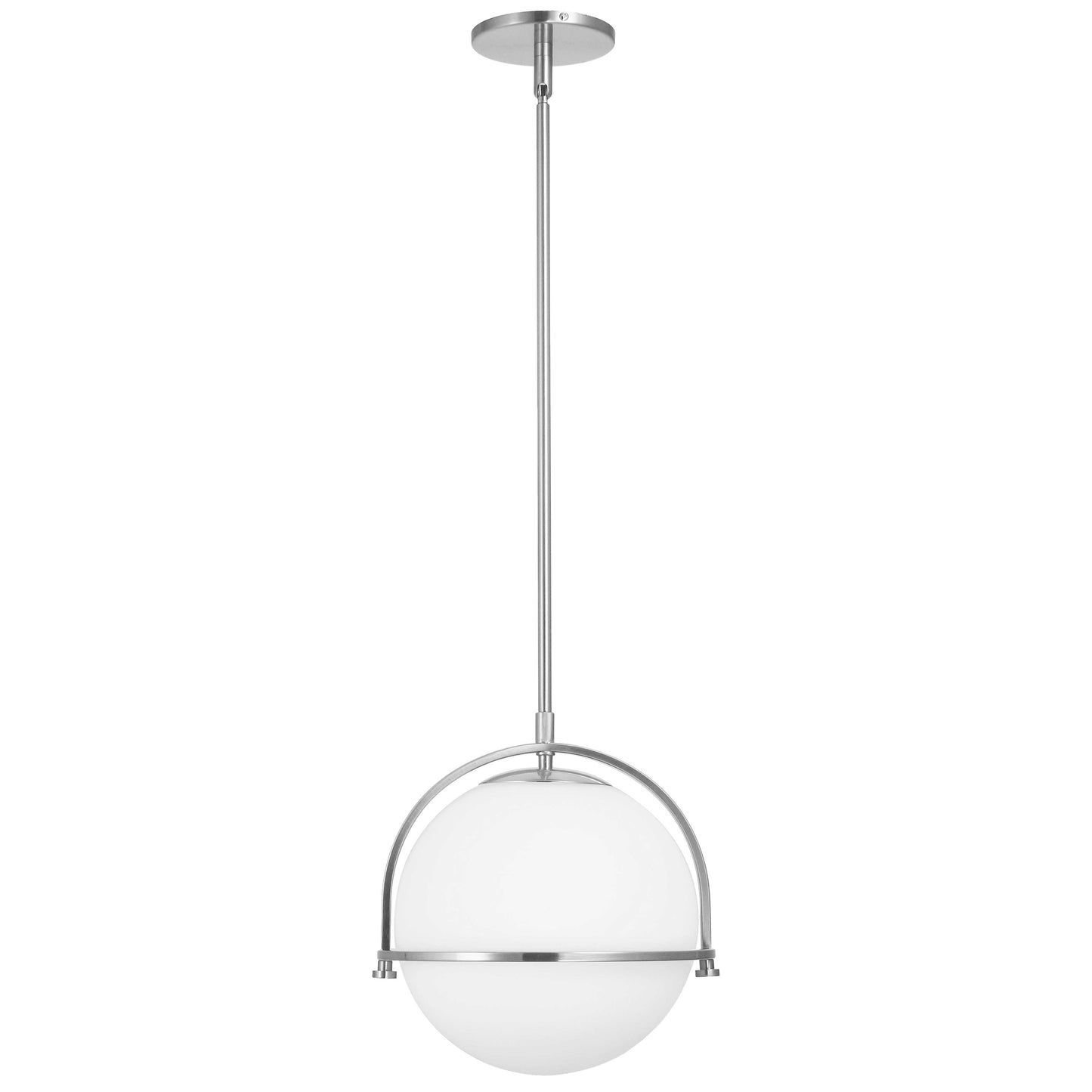 Dainolite 1 Light Incandescent Pendant Polished Chrome with White Opal Glass