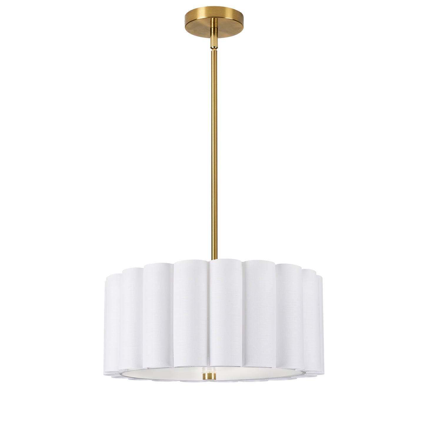 Dainolite 3 Light Aged Brass Pendant w/ White Shade