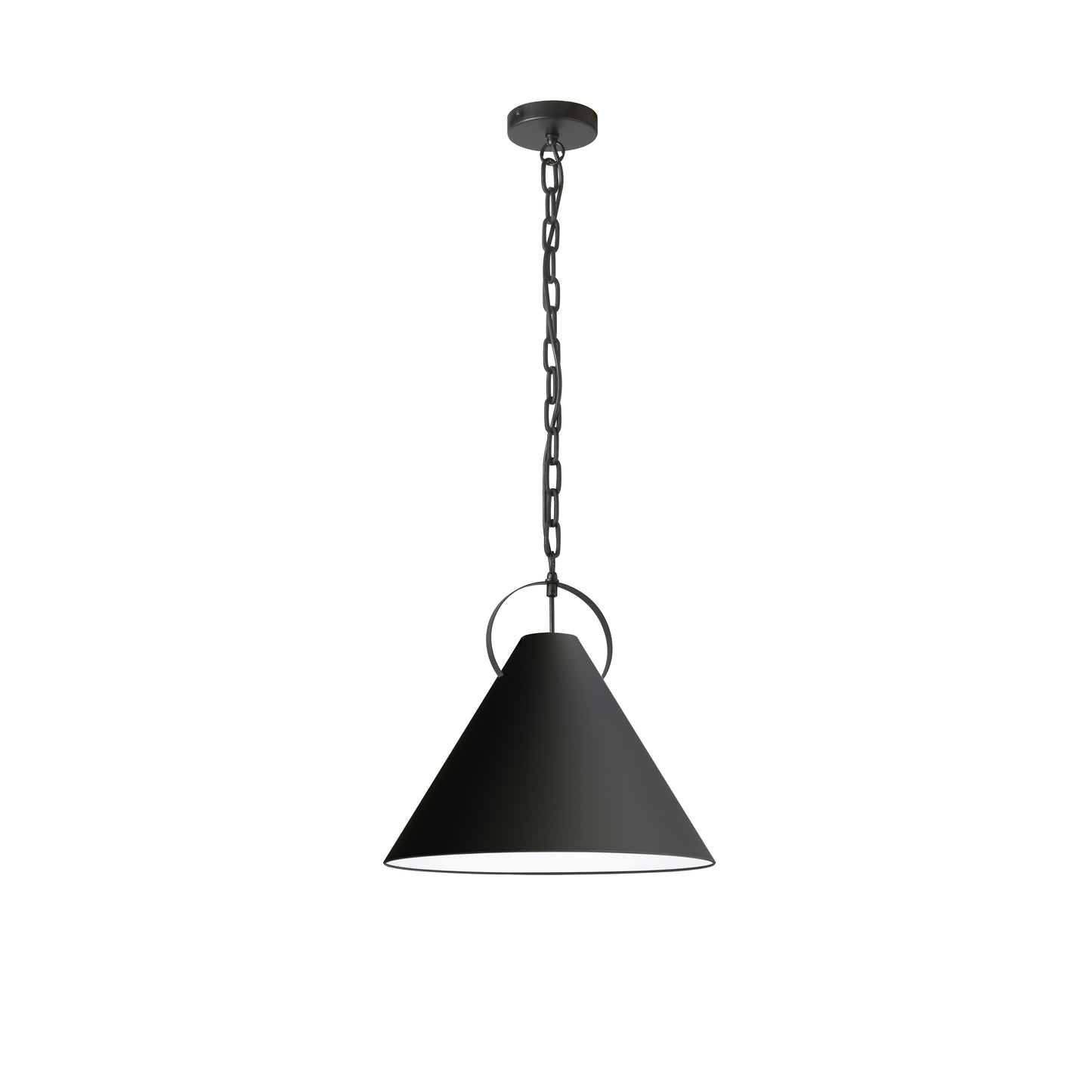 Dainolite PCN-161P-MB-797 1 Light Incandescent Pendant, Matte Black with Black Shade