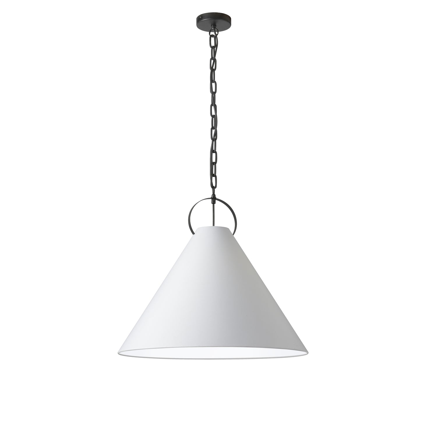 Dainolite 1 Light Incandescent Pendant, Matte Black with White Shade