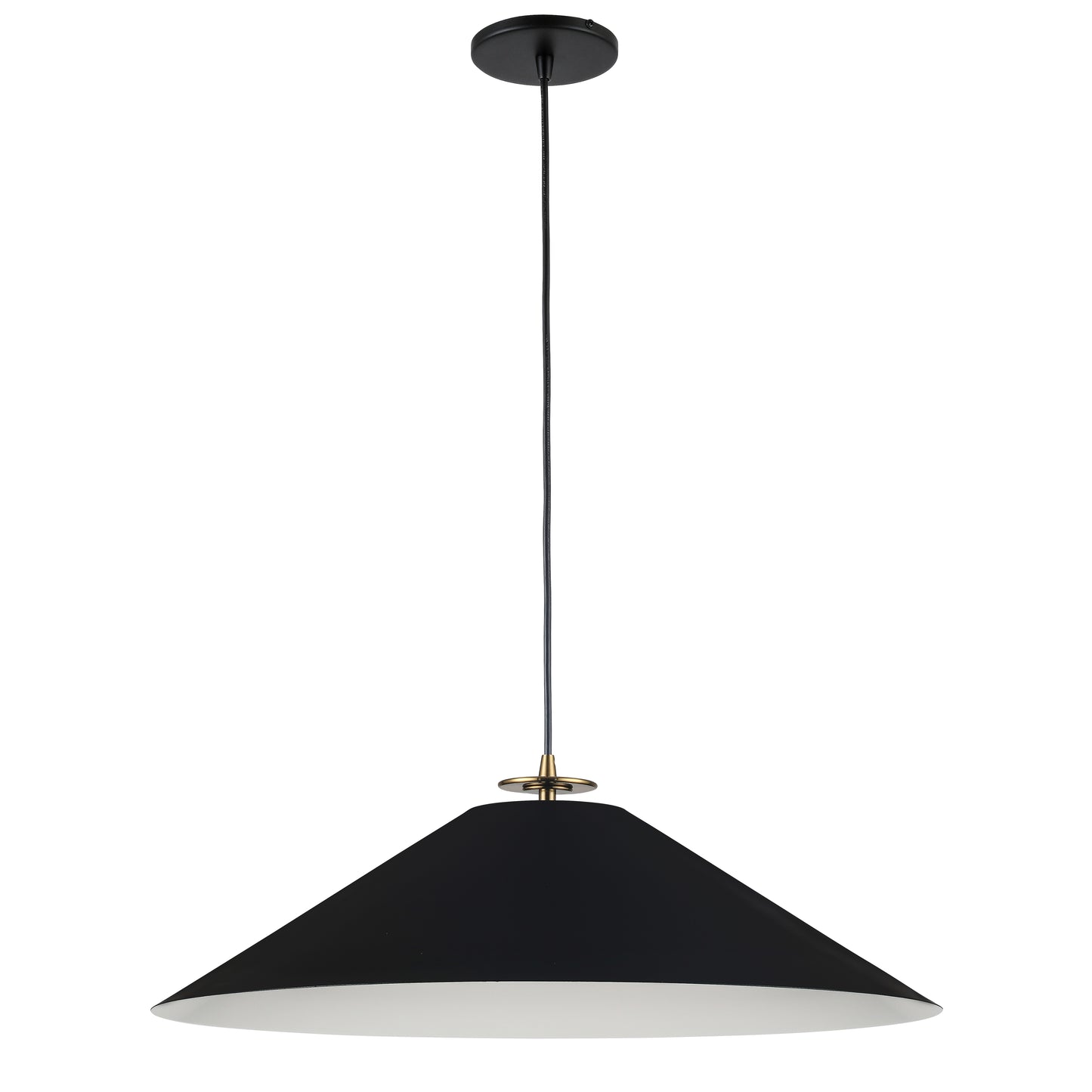 Dainolite PDC-241P-AGB-MB 1 Light Incandescent Pendant, Aged Brass and Matte Black