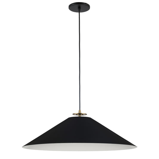 Dainolite PDC-241P-AGB-MB 1 Light Incandescent Pendant, Aged Brass and Matte Black
