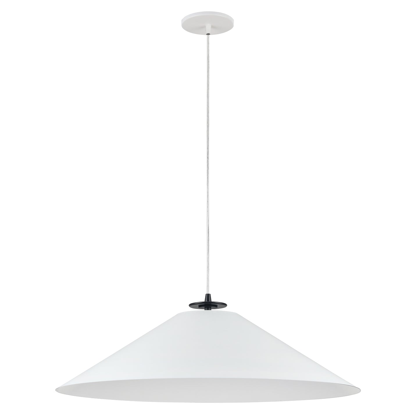 Dainolite 1 Light Incandescent Pendant, Matte Black and Matte White