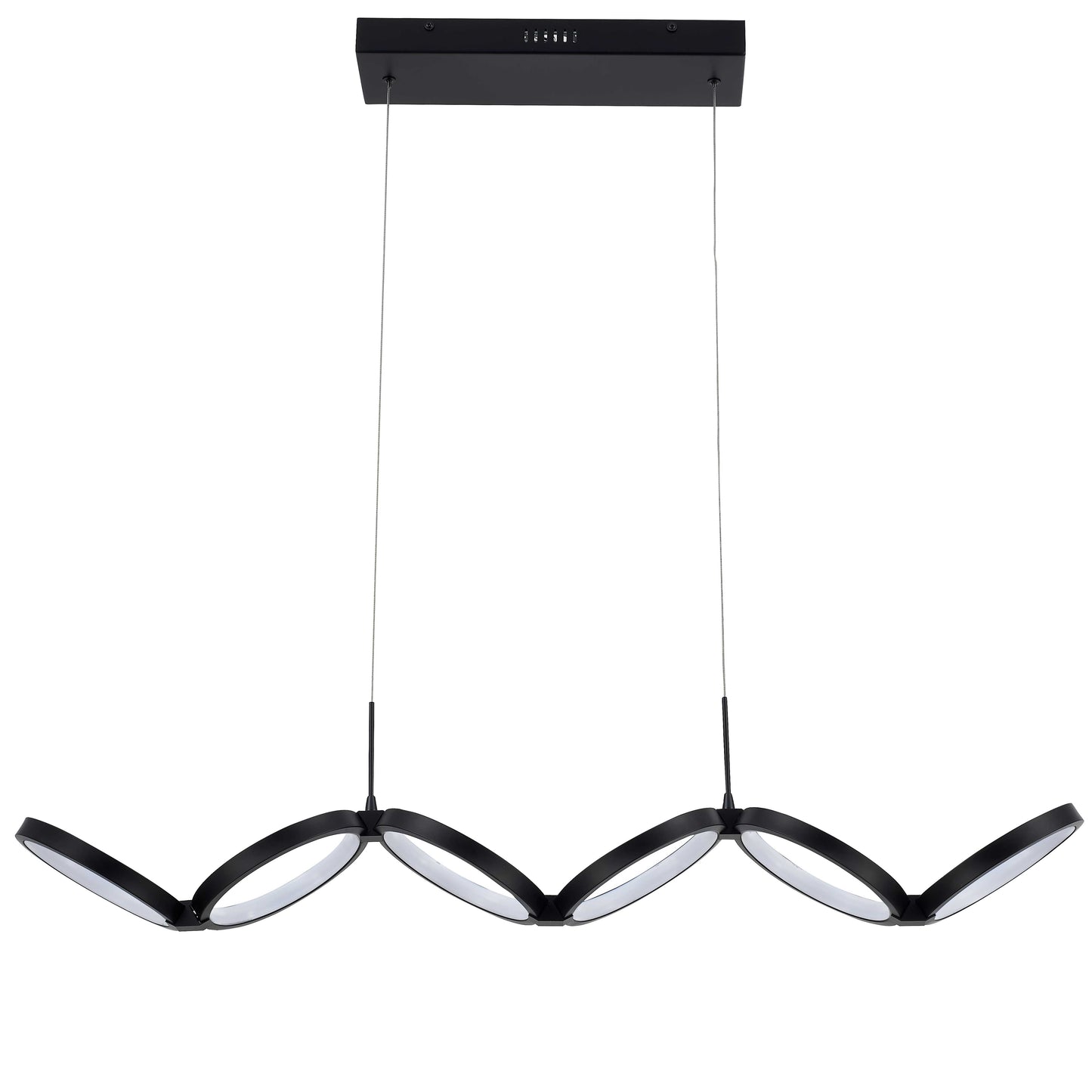 Dainolite 50W Horizontal Pendant, Matte Black w/ White Silicone Diffuser