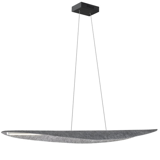 Dainolite PKN-4930HP-MB-500 30W Horizontal Pendant, Matte Black with Grey Felt Shade