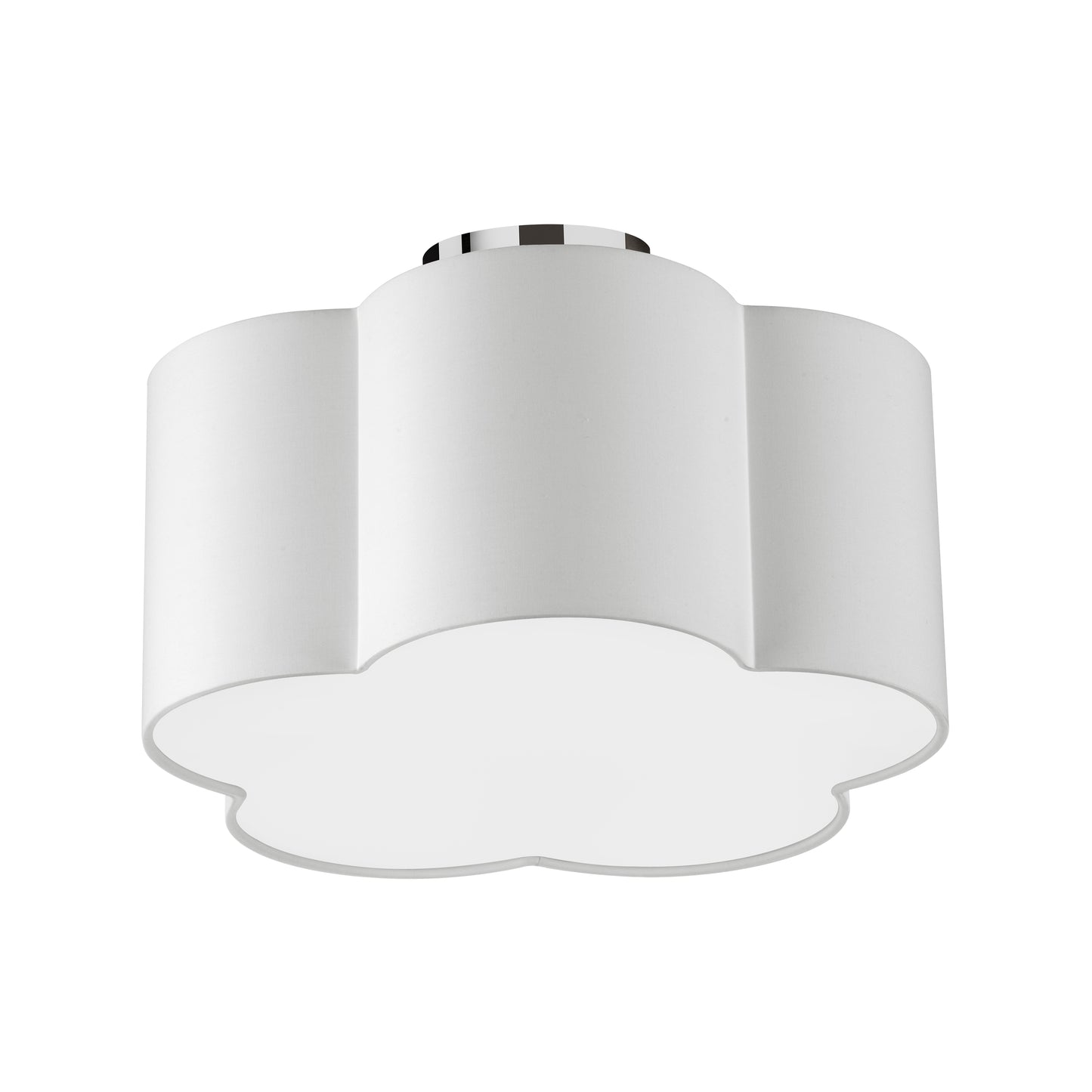 Dainolite PLX-152FH-PC-WH 3 Light Incandescent Flush Mount, Polished Chrome w/ White Shade