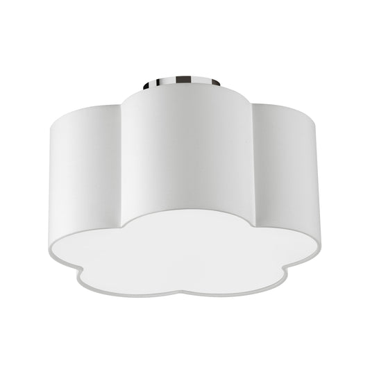 Dainolite PLX-152FH-PC-WH 3 Light Incandescent Flush Mount, Polished Chrome w/ White Shade