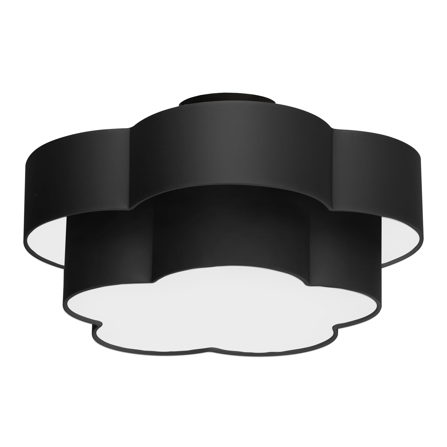Dainolite PLX-203FH-MB-BK 3 Light Incandescent Flush Mount, Matte Black with Black Shade