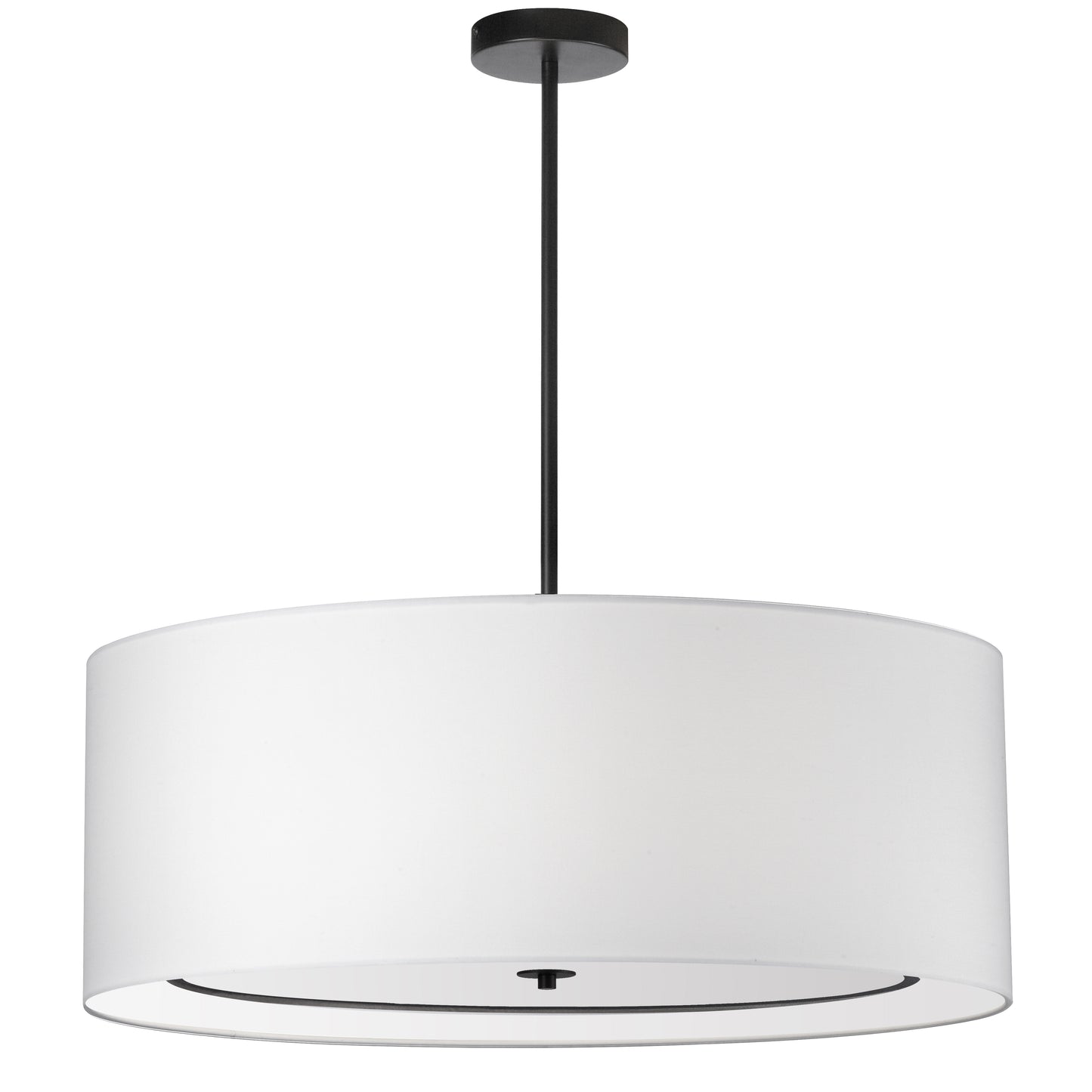 Dainolite 4 Light Incandescent Pendant, Matte Black with White Shade