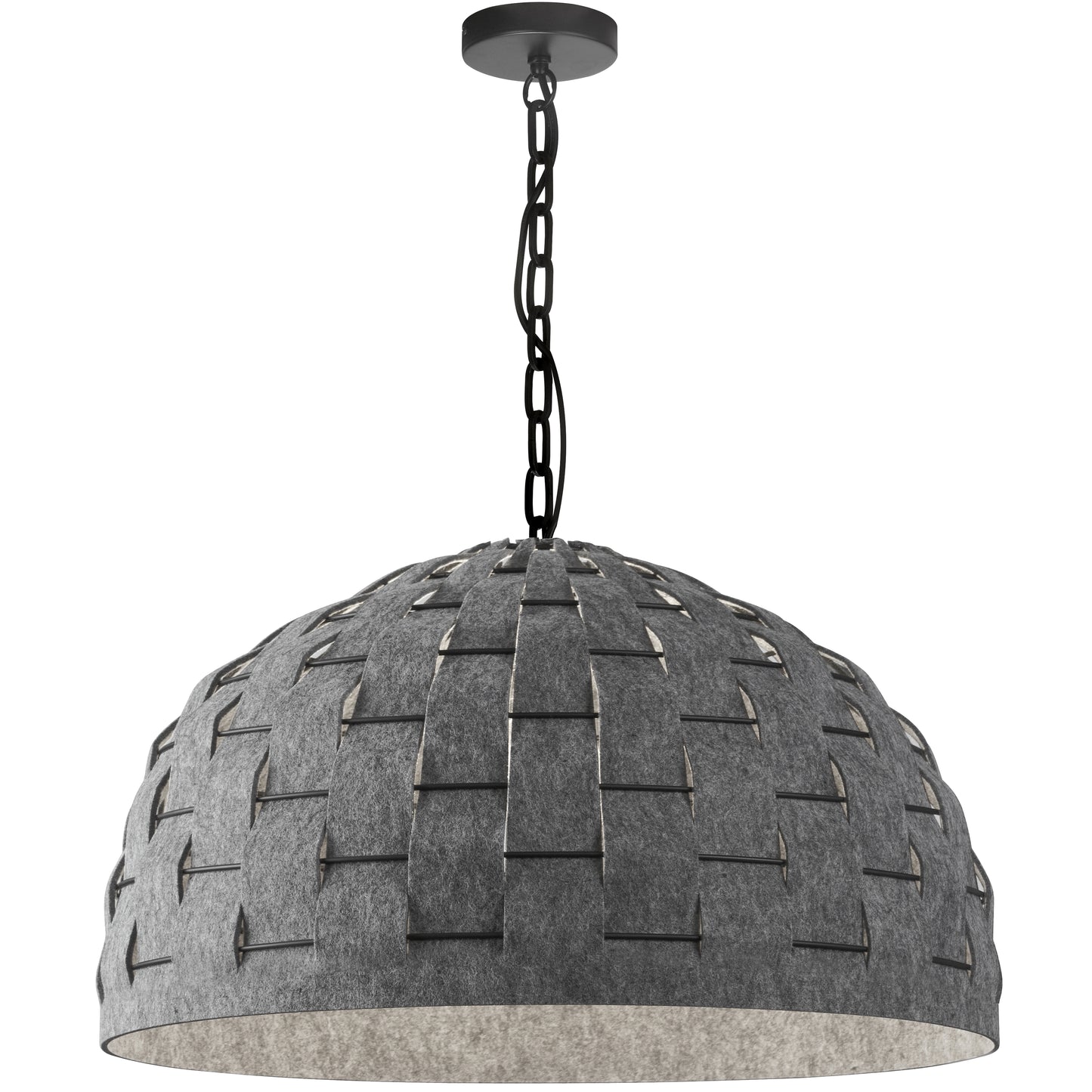 Dainolite PRA-241P-MB-500 1 Light Incandescent Pendant, Matte Black with Grey Felt Shade