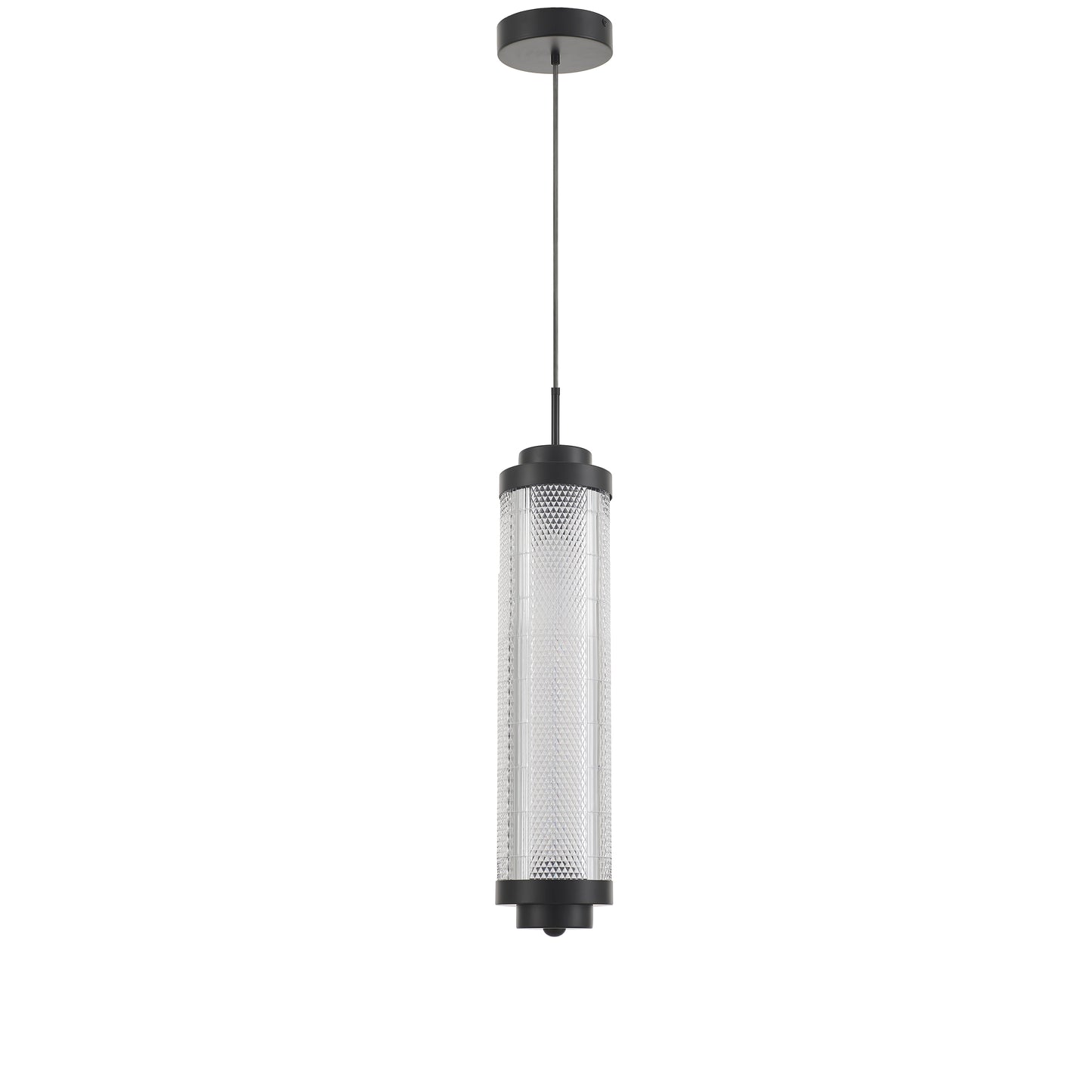 Dainolite 16W Pendant in Matte Black w/ Clear Acrylic Diffuser
