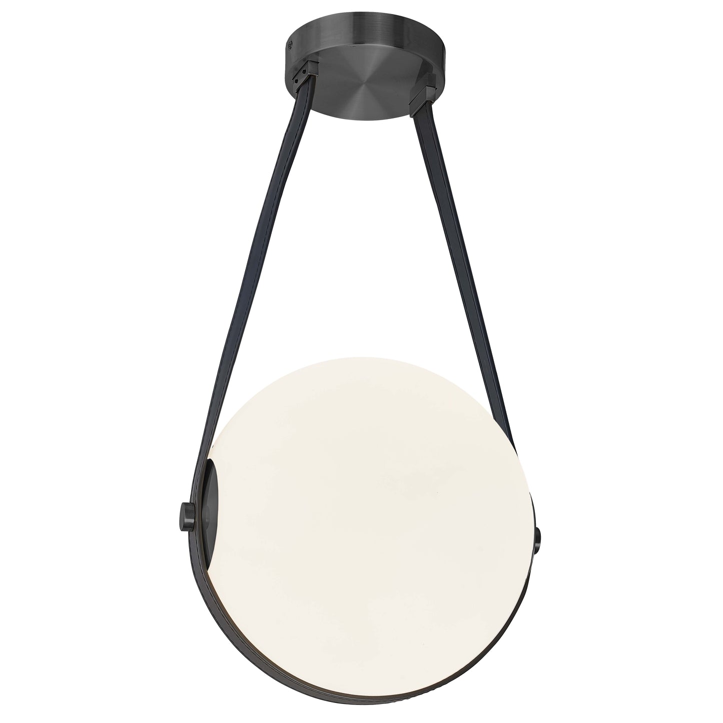 Dainolite 15W Pendant Matte Black with White Opal Glass
