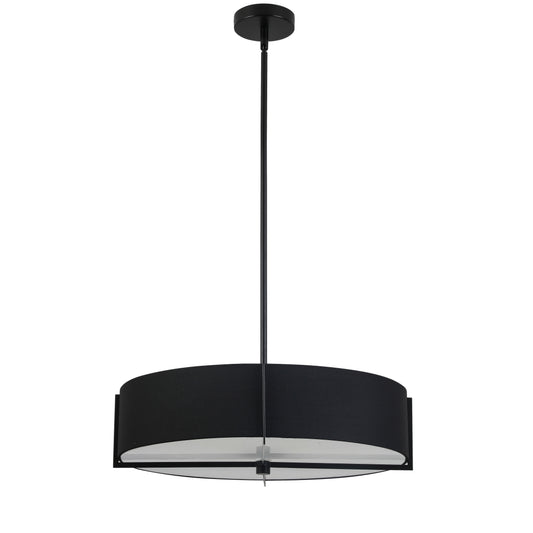 Dainolite PST-214P-MB-BK 4 Light Incandescent Pendant, Matte Black with Black Shade