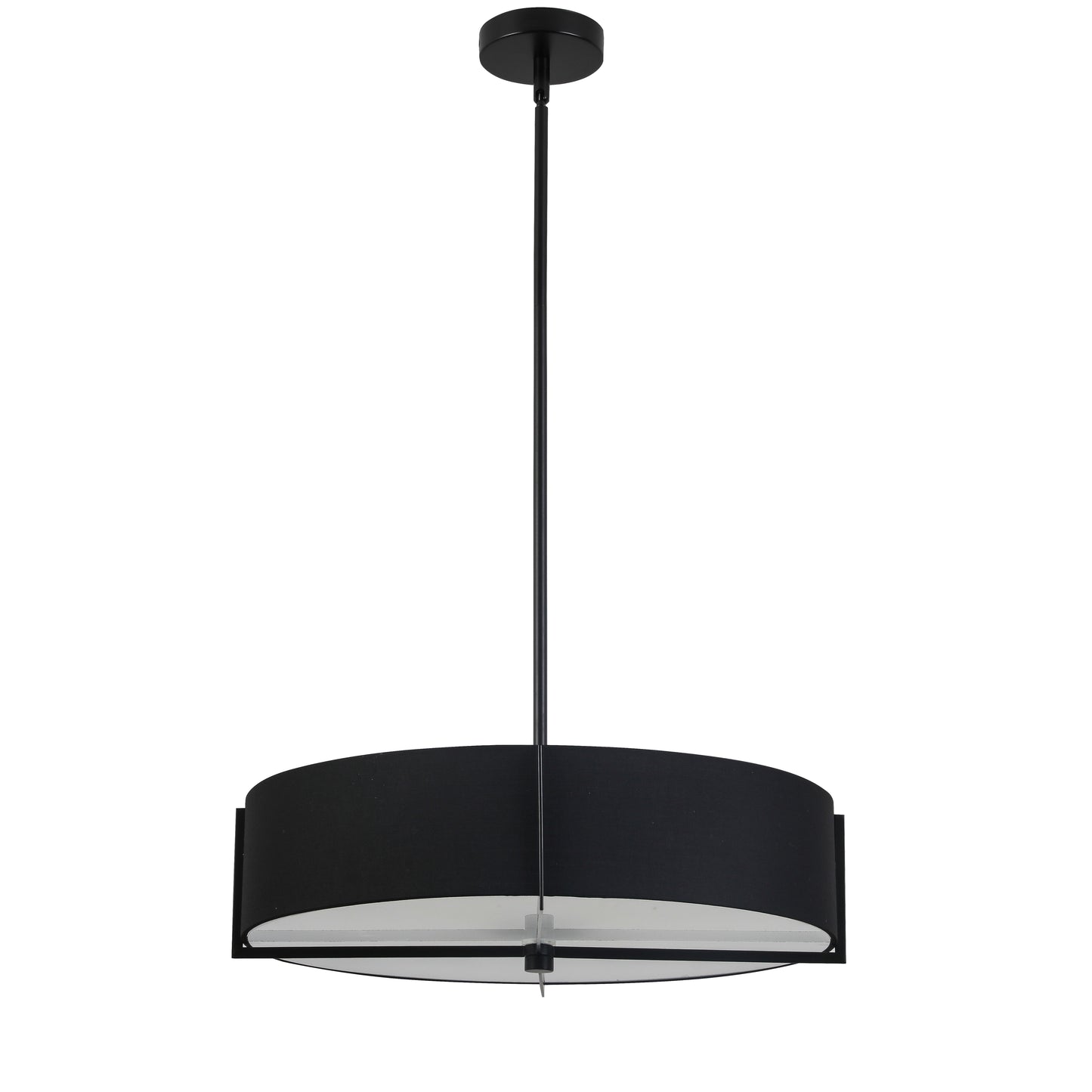 Dainolite 4 Light Incandescent Pendant, Matte Black with Black Shade