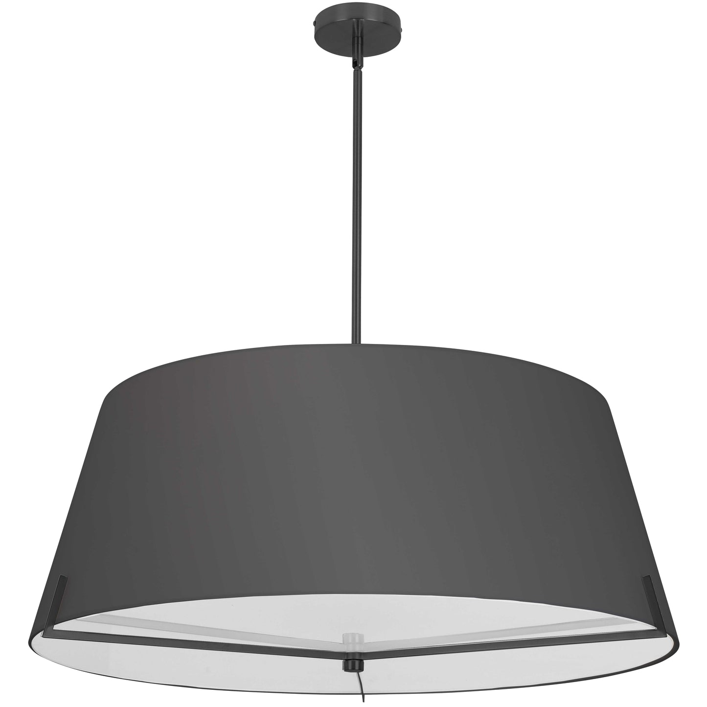 Dainolite 4 Light Incandescent Pendant Matte Black with Black Fabric shade