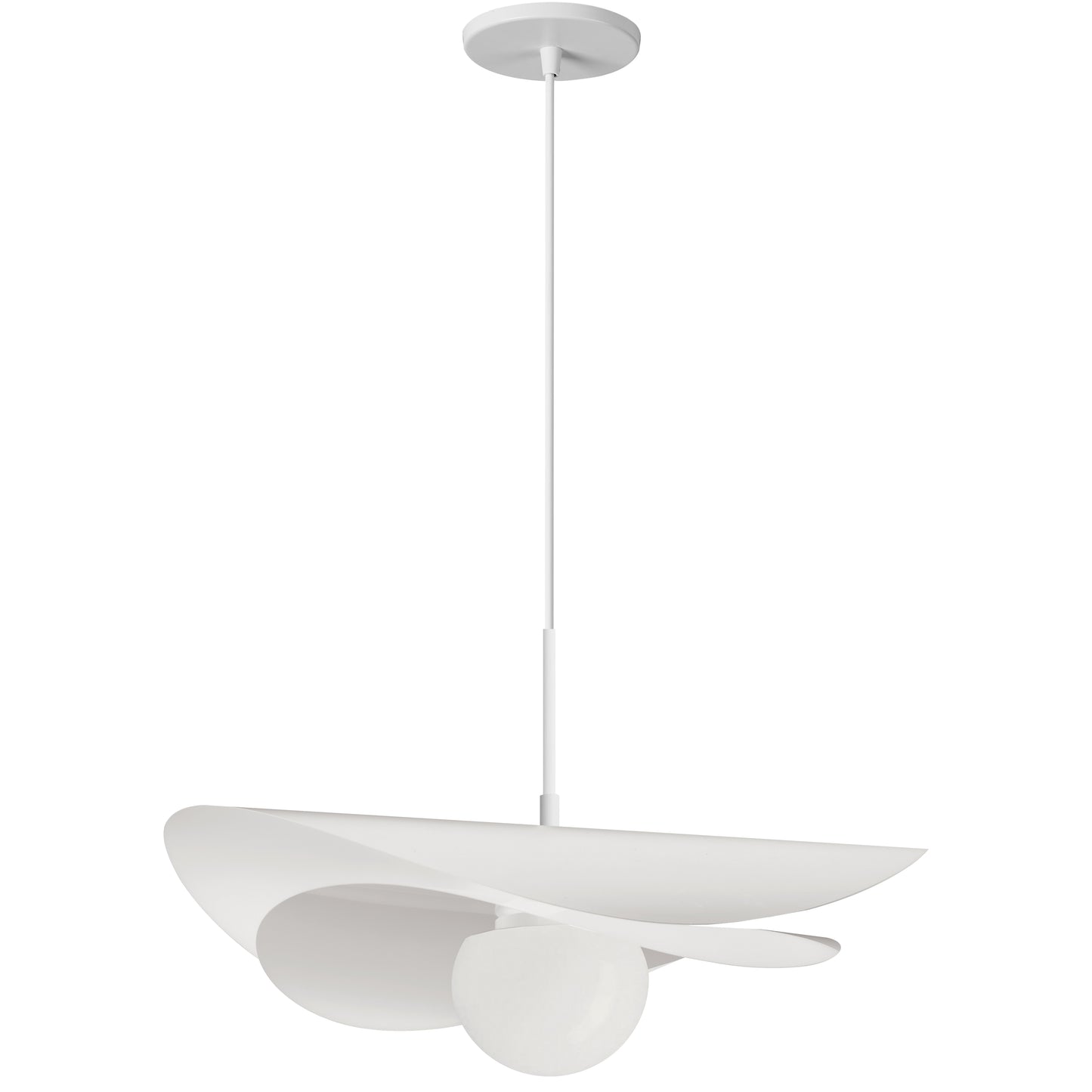 Dainolite 12W LED Paven Pendant Matte White w/ White Opal Glass