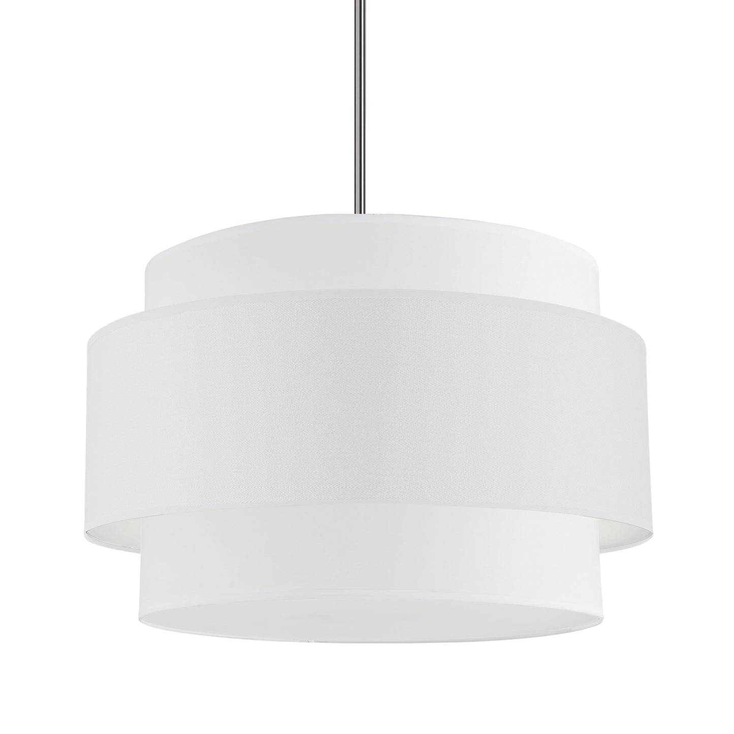 Dainolite 4 Light Incandescent Chandelier, Polished Chrome with White Shade
