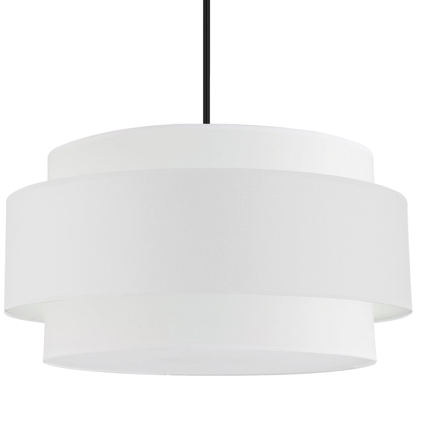 Dainolite 4 Light Incandescent Chandelier, Matte Black with White Shade
