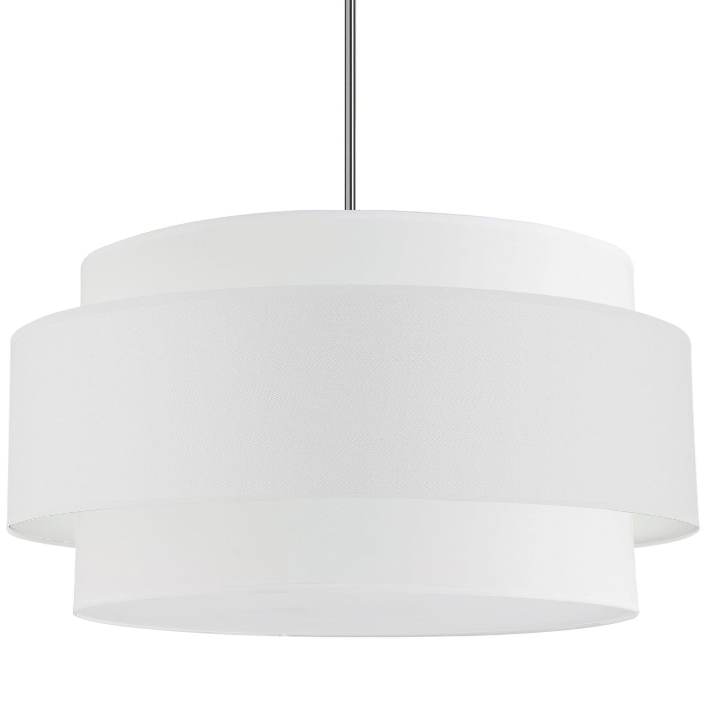 Dainolite 4 Light Incandescent Chandelier, Polished Chrome with White Shade
