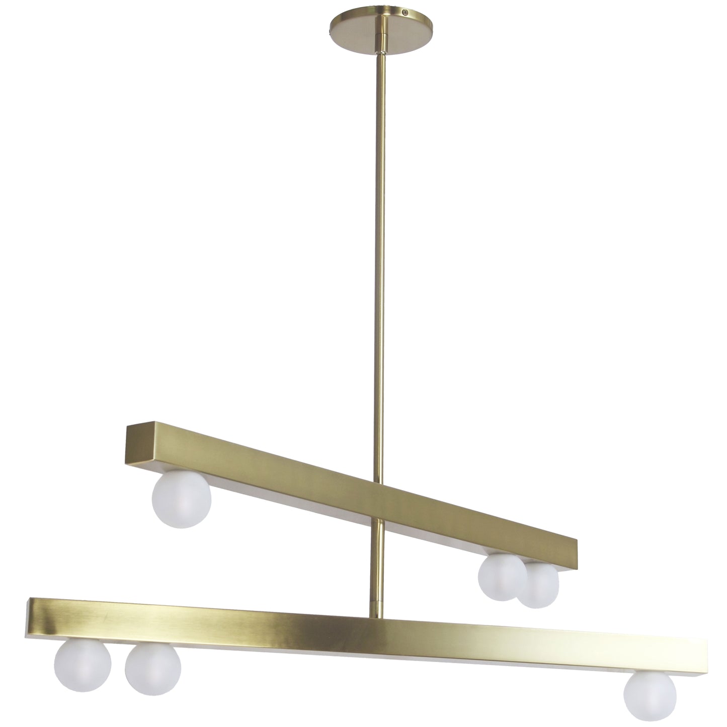 Dainolite 6 Light Aged Brass Chandelier w/ Frosted Glass