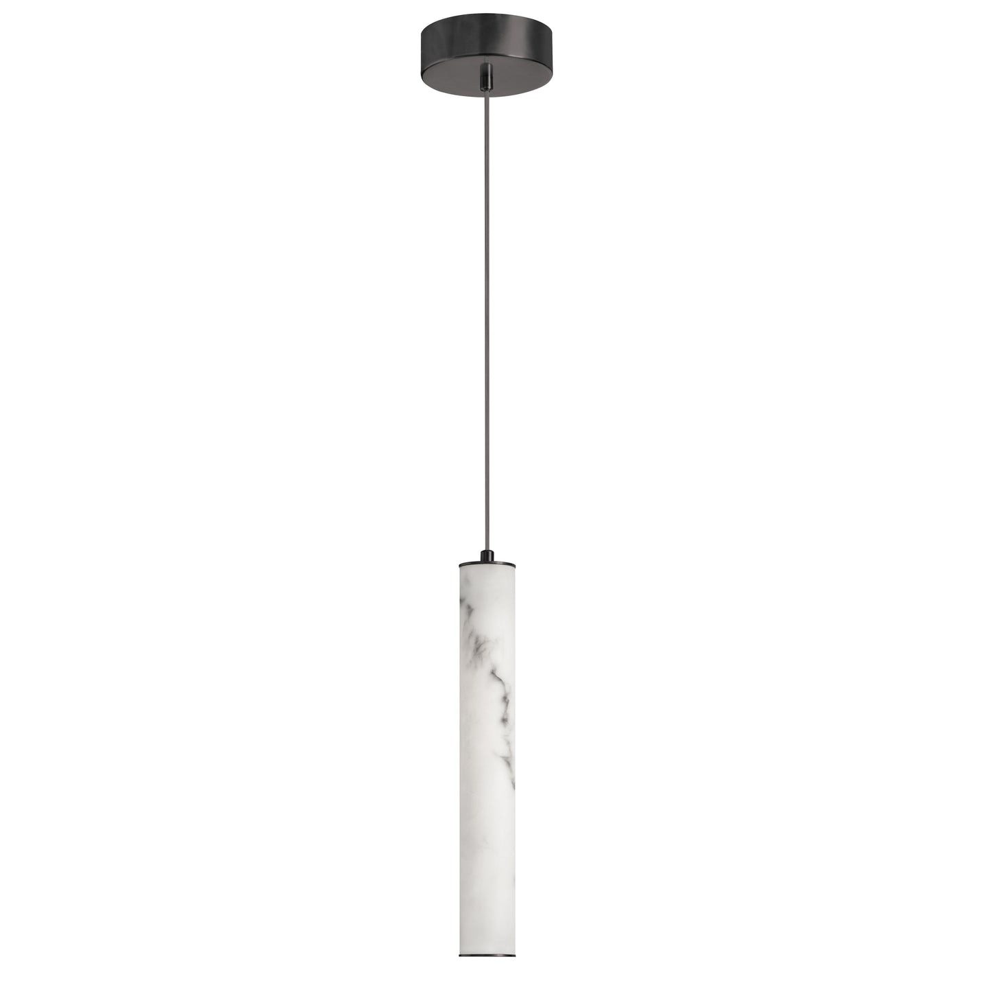 Dainolite 10W Pendant in Matte Black w/ Alabaster Diffuser