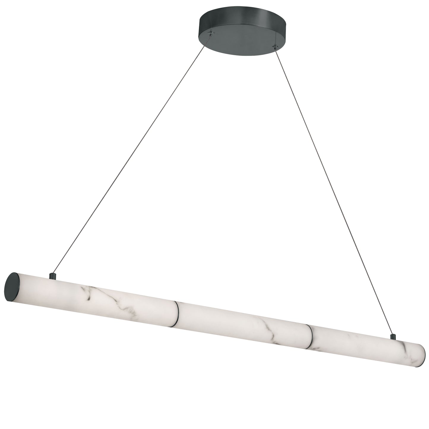 Dainolite 30W Matte Black Horizontal Pendant w/ Alabaster Diffuser