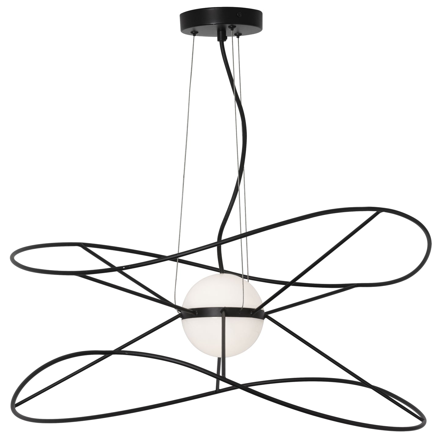 Dainolite 20W Pendant Matte Black with White Acrylic Diffusers