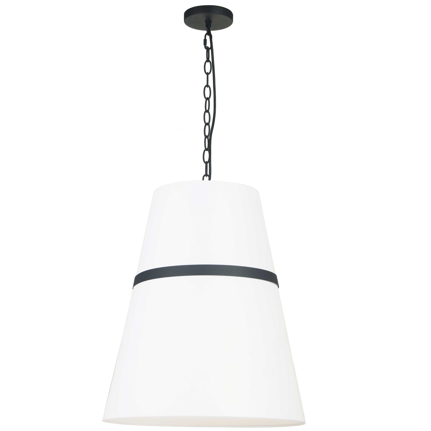 Dainolite SYM-183P-MB-WH 3 Light Incandescent Matte Black Pendant w/ White Shade