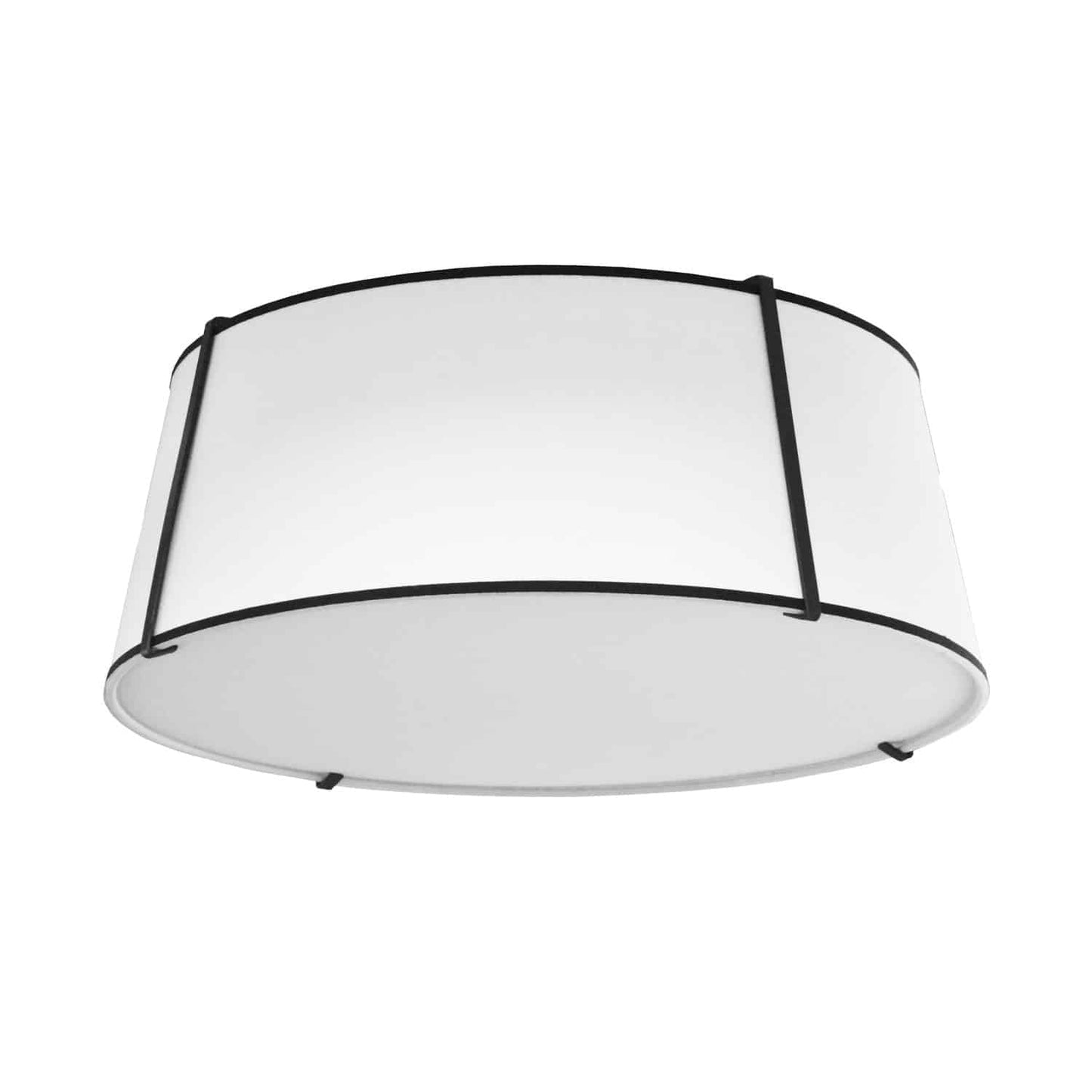 Dainolite 4 Light Incandescent Matte Black Flush Mount with White Shade